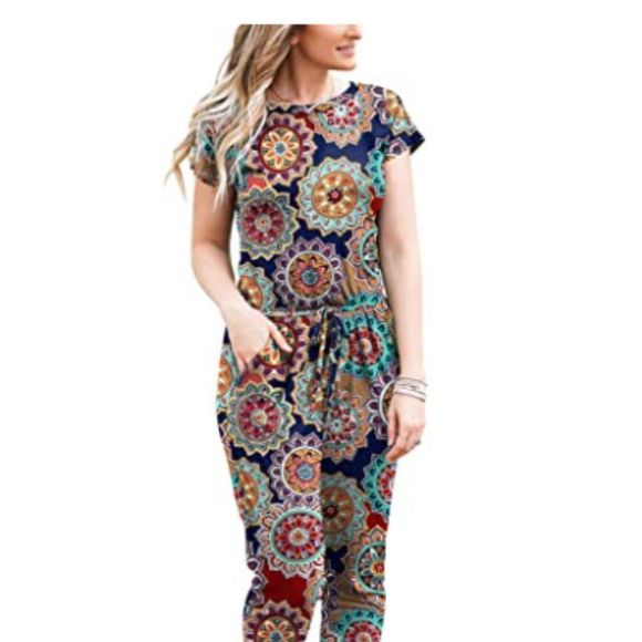 Womens Casual Jumpsuits with Pockets - Picture 3 of 5